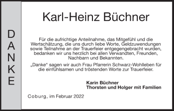 Anzeige von Karl-Heinz Büchner von MGO