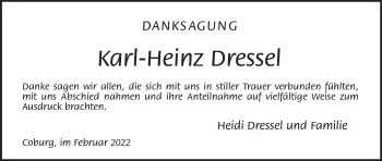 Anzeige von Karl-Heinz Dressel von MGO
