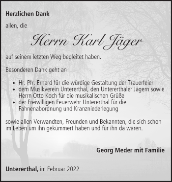 Anzeige von Karl Jäger von MGO