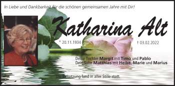 Anzeige von Katharina Alt von MGO