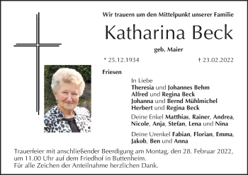 Anzeige von Katharina Beck von MGO