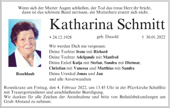 Anzeige von Katharina Schmitt von MGO