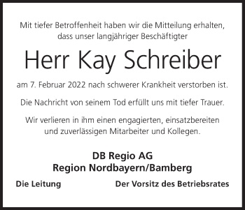 Anzeige von Kay Schreiber von MGO