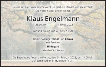 Anzeige von Klaus Engelmann von MGO