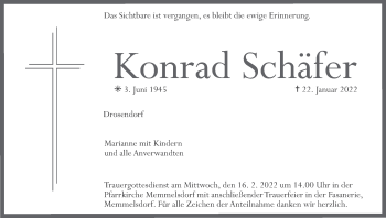 Anzeige von Konrad Schäfer von MGO