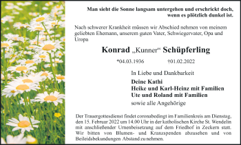 Anzeige von Konrad  Schüpferling von MGO