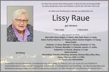 Anzeige von Lissy Raue von MGO