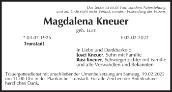 Anzeige von Magdalena Kneuer von MGO