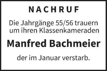 Anzeige von Manfred Bachmeier von MGO