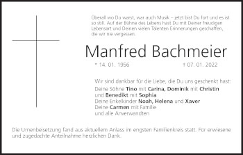 Anzeige von Manfred Bachmeier von MGO