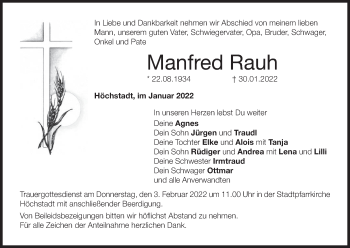 Anzeige von Manfred Rauh von MGO