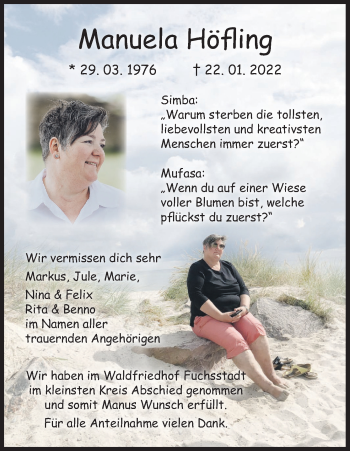 Anzeige von Manuela Höfling von MGO