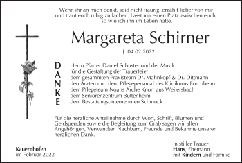 Anzeige von Margareta Schirner von MGO