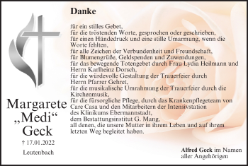 Anzeige von Margarete Geck von MGO