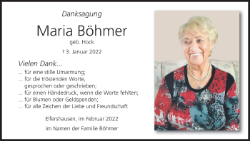 Anzeige von Maria Böhmer von MGO