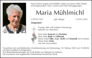 Anzeige von Maria Mühlmichl von MGO
