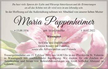 Anzeige von Maria Pappenheimer von MGO