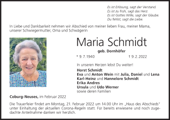 Anzeige von Maria Schmidt von MGO