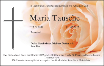 Anzeige von Maria Tausche von MGO
