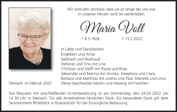 Anzeige von Maria Voll von MGO