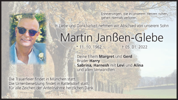 Anzeige von Martin Janßen-Glebe von MGO