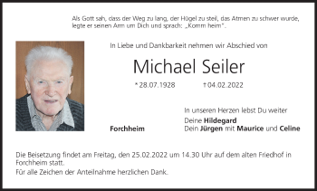 Anzeige von Michael Seiler von MGO