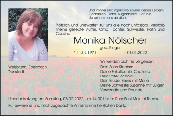 Anzeige von Monika Nölscher von MGO