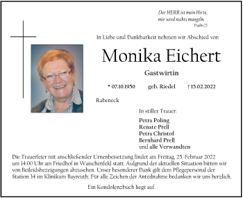 Anzeige von Monika Sichert von MGO