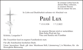 Anzeige von Paul Lux von MGO