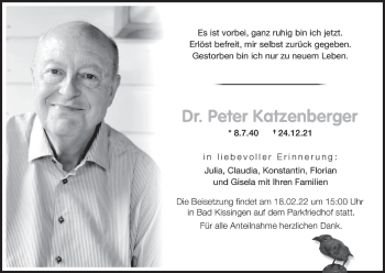 Anzeige von Peter Katzenberger von MGO