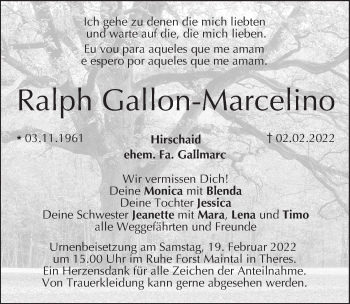 Anzeige von Ralph Gallon-Marcelino von MGO