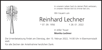 Anzeige von Reinhard Lechner von MGO