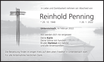 Anzeige von Reinhold Penning von MGO