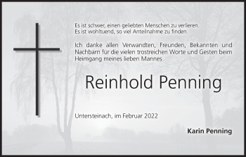 Anzeige von Reinhold Penning von MGO