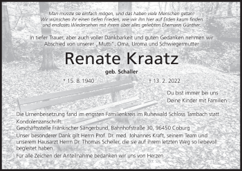 Anzeige von Renate Kraatz von MGO