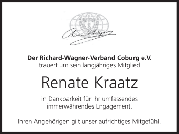 Anzeige von Renate Kraatz von MGO