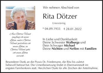 Anzeige von Rita Dötzer von MGO