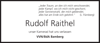 Anzeige von Rudolf Raithel von MGO