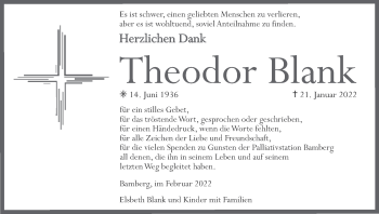 Anzeige von Theodor Blank von MGO