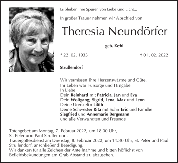 Anzeige von Theresia Neundörfer von MGO