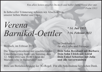Anzeige von Verena Barnikol-Ottler von MGO