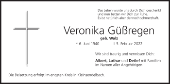 Anzeige von Veronika Güßregen von MGO