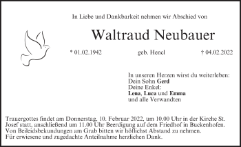 Anzeige von Waltraud Neubauer von MGO
