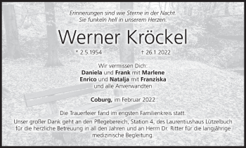 Anzeige von Werner Kröckel von MGO