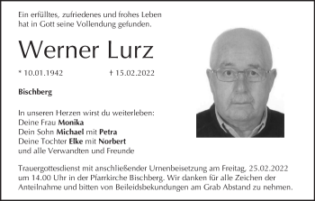 Anzeige von Werner Lurz von MGO
