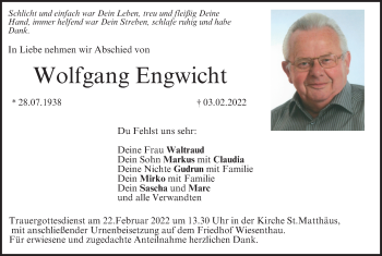 Anzeige von Wolfgang Engwicht von MGO