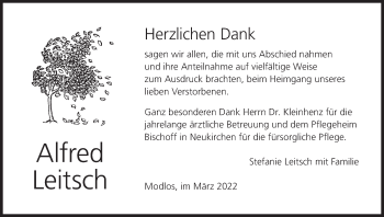 Anzeige von Alfred Leitsch von MGO