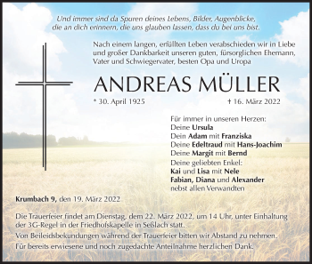 Anzeige von Andreas Müller von MGO