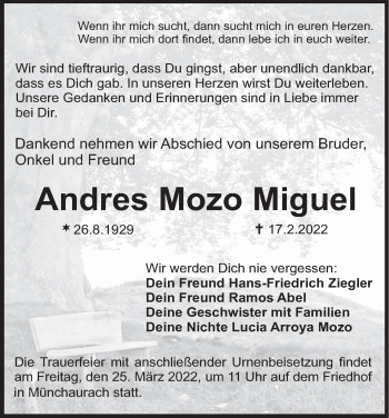 Anzeige von Andres Mozo Miguel von MGO