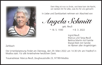 Anzeige von Angela Schmitt von MGO